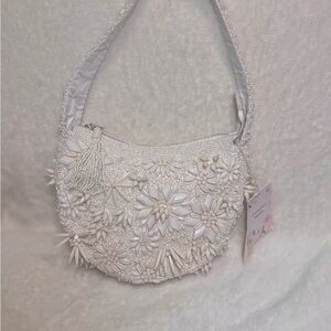 Handmade in India Beaded Crested Shoulder Bag NWT